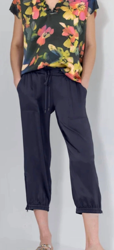Go By Go Silk Go Luxe Parachute Silk Pant In Midnight In Blue