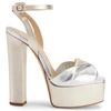 Giuseppe Zanotti Double Betty Platform Sandals In Silver