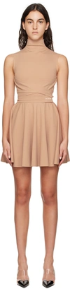 Alaïa Beige Sculpting Minidress In 100 Nude Alaia