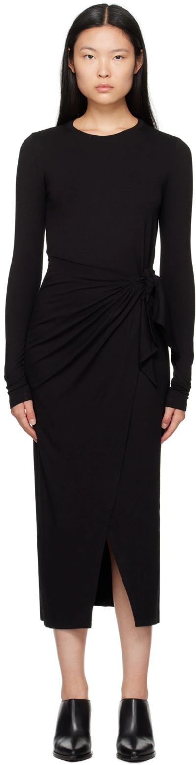 Isabel Marant Étoile Lisy Wool Wrap Midi Dress In Black  