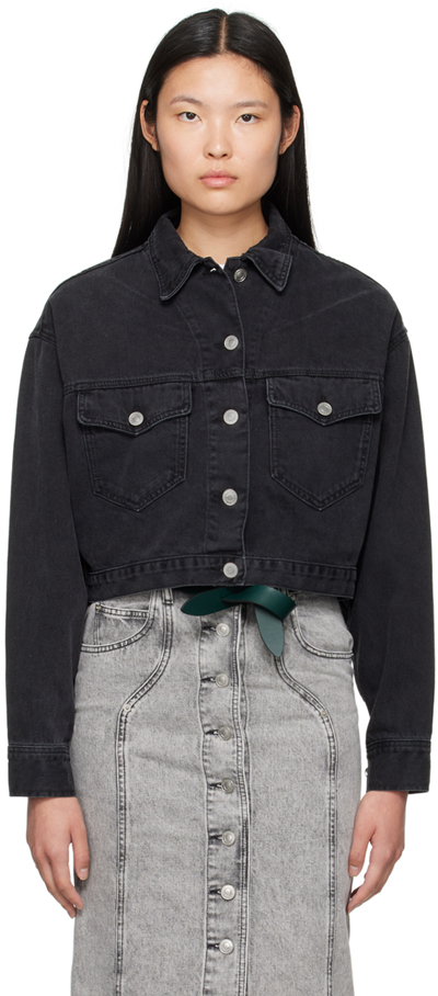 Isabel Marant Étoile Tadia Denim Jacket In 02fk Faded Black