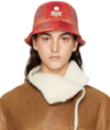 ISABEL MARANT RED & ORANGE HALEY BUCKET HAT