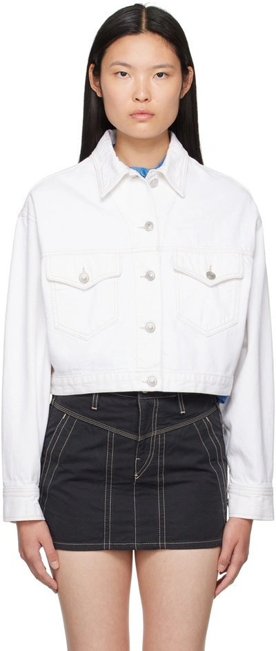 Isabel Marant Étoile White Tadia Denim Jacket In 20wh White