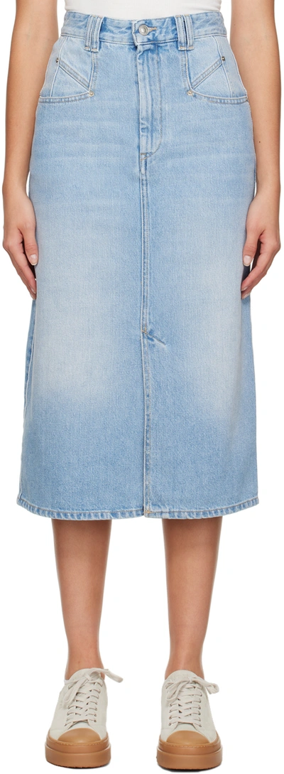 Isabel Marant Blue Dipoma Midi Skirt In 30lu Light Blue