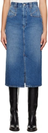 Isabel Marant Blue Tilauria Denim Midi Skirt In 30bu Blue
