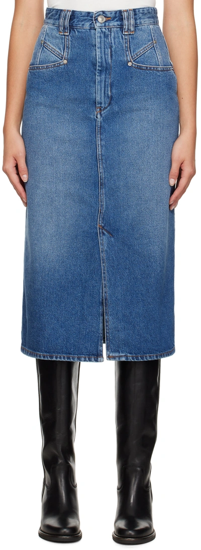 Isabel Marant Blue Tilauria Denim Midi Skirt