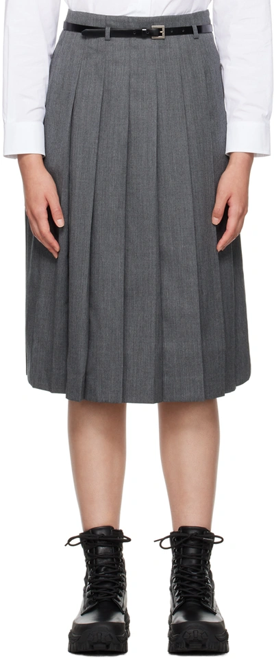 Juunj Gray Pleated Midi Skirt In Grey