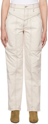 Isabel Marant Étoile Denzel Topstitched High Waist Denim Pants In 23ec Ecru