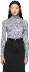 Isabel Marant Étoile Lou Top In Buec Blue/ecru