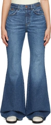 Chloé High-rise Heart-pocket Wide-leg Denim Jeans In 467 Faded Denim