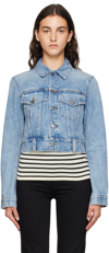 Khaite Blue Rizzo Cropped Denim Jacket In 094 Bryce