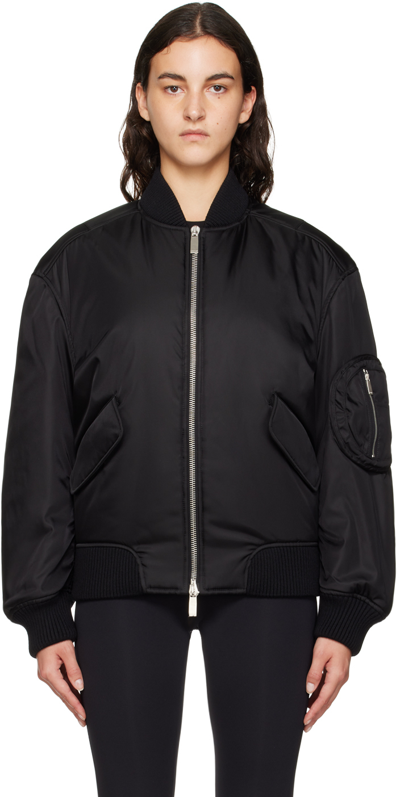 Off-white Nylon Bomber Jacket In Black