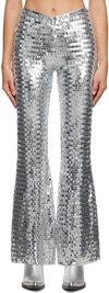 Simon Miller Robo Sequined High-rise Wide-leg Pants In 96161 Silver
