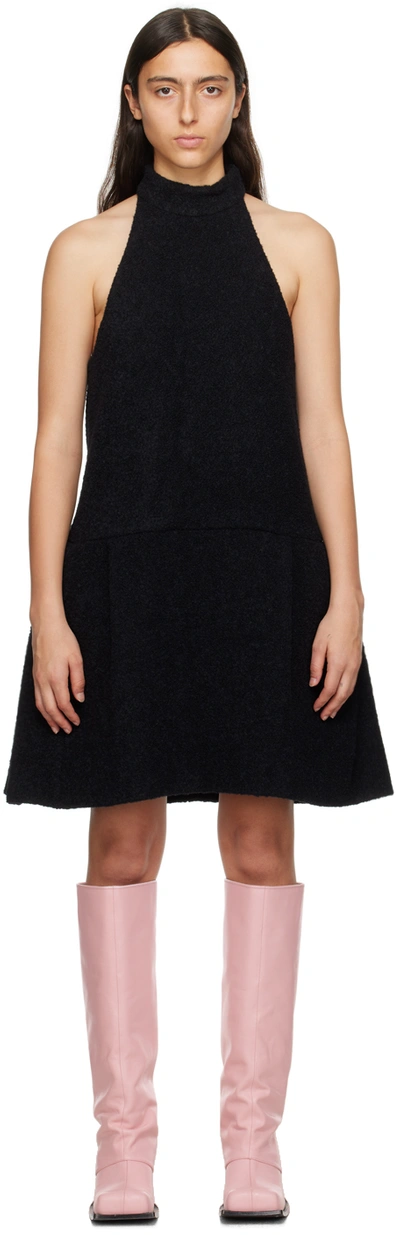 We11 Done Black Pleated Minidress