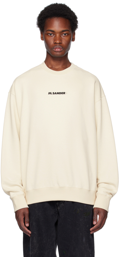 Jil Sander Off-white Printed Sweatshirt In 279 - Dune