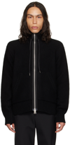 Sacai Black Zip Hoodie In 001 Black