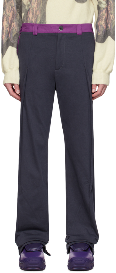 Kiko Kostadinov Gray Agathon Trousers In Dim Grey / Dahlia