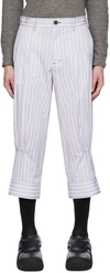 Kiko Kostadinov Gray Sorelle Trousers In Light Grey Stripes