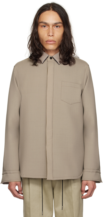 Sacai Beige Suiting Bonding Shirt In 651 Beige