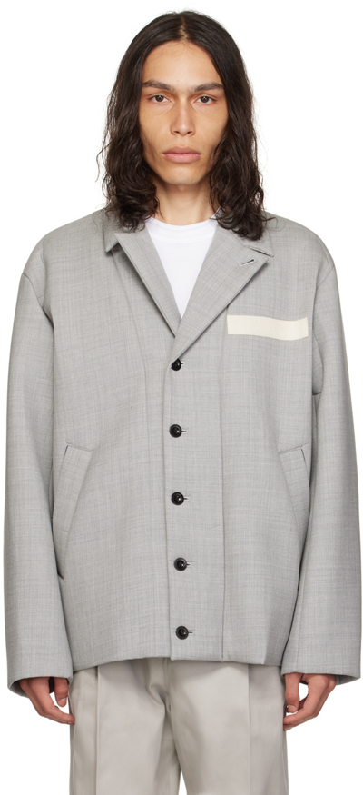 Sacai Gray Suiting Bonding Jacket In 301 Gray