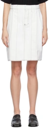 WE11 DONE WHITE TUCKED DENIM MINISKIRT