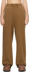 We11 Done Brown Embroidered Lounge Pants In Brown