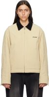 WE11 DONE BEIGE PADDED JACKET