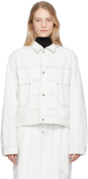 WE11 DONE WHITE TUCKED DENIM JACKET