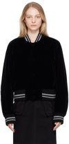We11 Done Black Stadium Bomber Jacket In Black