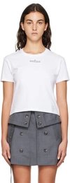 ROKH WHITE EMBROIDERED T-SHIRT