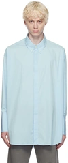Ami Alexandre Mattiussi Blue Button Down Shirt In Feather Blue/439