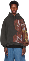 Ambush Hoodie With Red Graphic Print In Black / Red