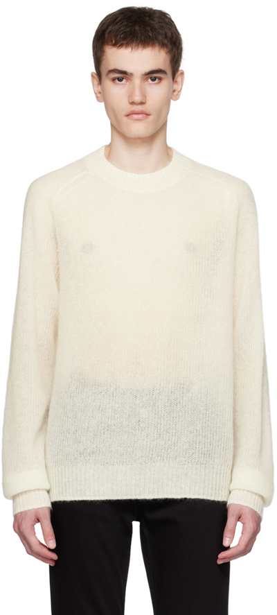 Berner Kuhl White Crewneck Jumper In 021 Chalk