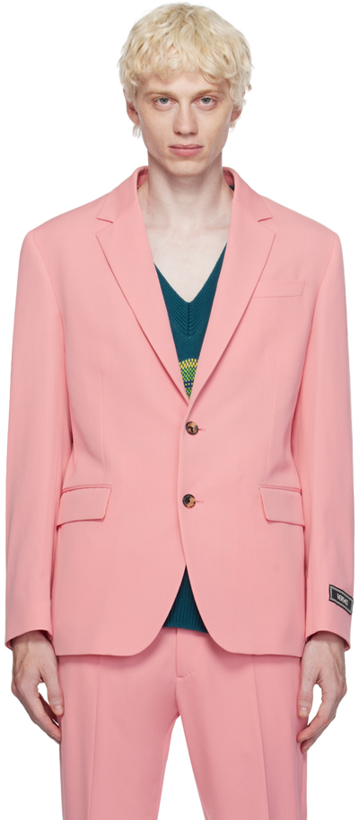 Versace Pink Formal Blazer In Pastel Pink