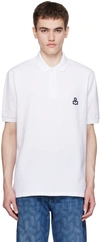 Isabel Marant Embroidered Logo Cotton Piquet Polo In White,navy