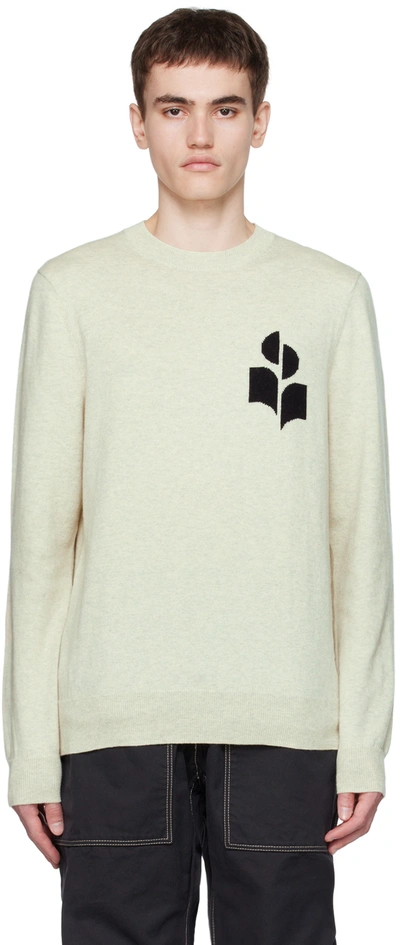 Isabel Marant Evans Cotton And Wool Jumper In Light Grey