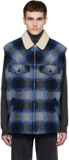 Isabel Marant Kiraneo Plaid Vest In Blue