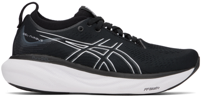 Asics Women's Gel Nimbus 25 Running Shoes - B/medium Width In Black/pure Silver