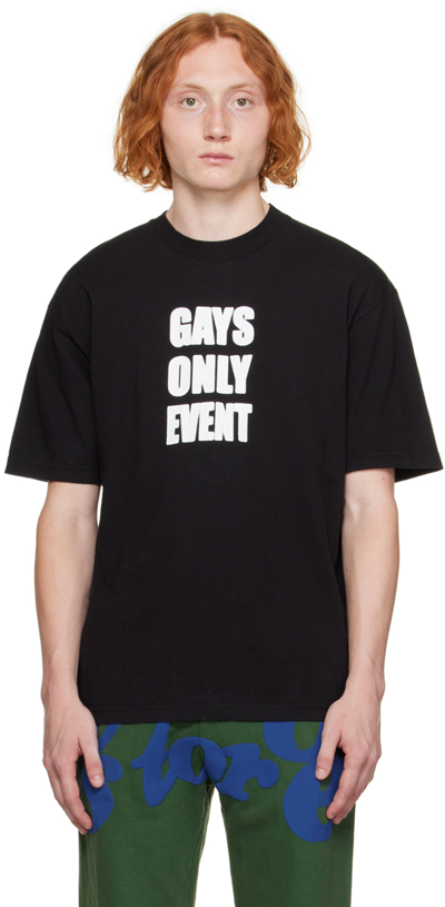 Video Store Apparel Black 'gays Only Event' T-shirt