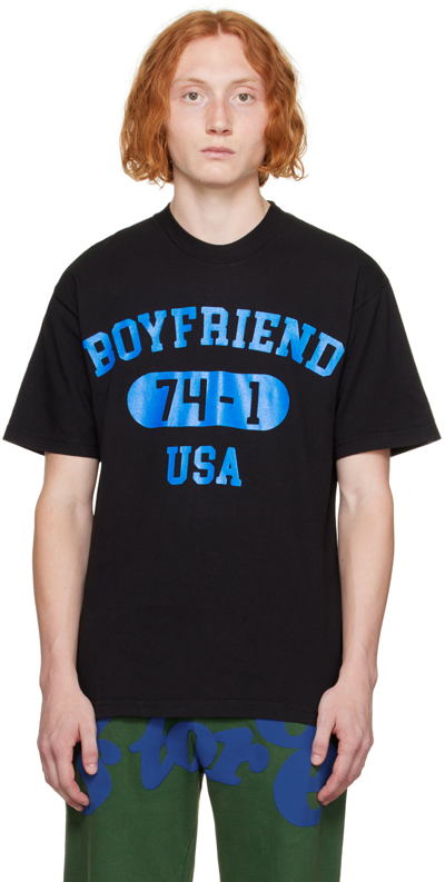 Video Store Apparel Black 'boyfriend' T-shirt