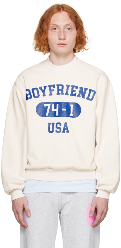 Video Store Apparel Off-white 'boyfriend' Sweatshirt In Oatmeal