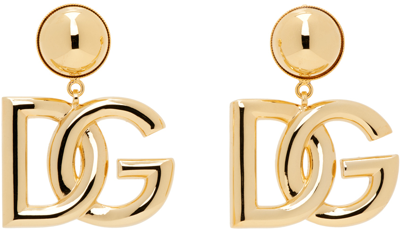 Dolce & Gabbana Dg Logo Clip-on Earrings In Zoo00 Oro
