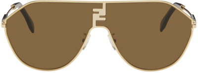 Fendi Gold Ff Match Sunglasses In 6530e