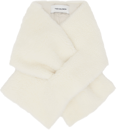 Yves Salomon White Technique Down Scarf In A1044 Pure