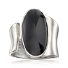 Ross-simons Black Onyx Wrap Ring In Sterling Silver