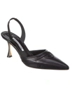 Manolo Blahnik Chongasli 70 Leather Slingback Pump In Black