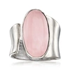 Ross-simons Oval Rose Quartz Wrap Ring In Sterling Silver In Pink