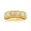 Ross-simons Diamond Clover Ring In 18kt Gold Over Sterling In White