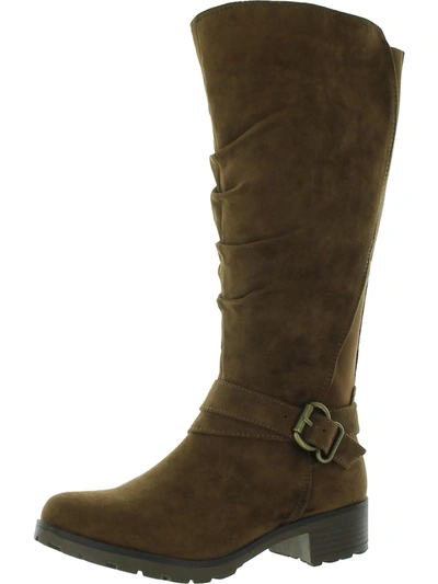 White Mountain Dayna Womens Faux Suede Wide Calf Knee-high Boots In Green