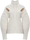 ALEXANDER MCQUEEN WHITE CUT-OUT SWEATER